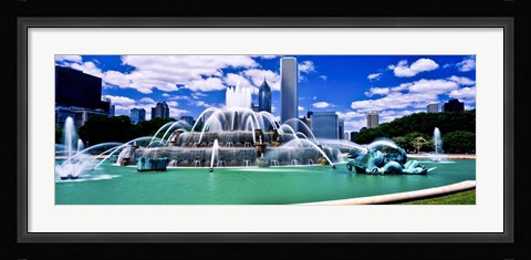 Framed Buckingham Fountain in Grant Park, Chicago, Cook County, Illinois, USA Print