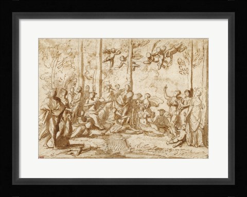 Framed Apollo and the Muses on Mount Parnassus Print