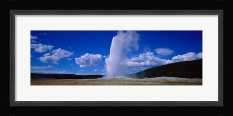 Framed Old Faithful, Yellowstone National Park, Wyoming, USA Print