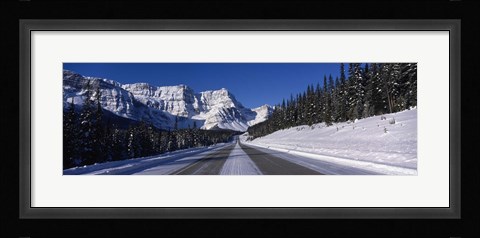 Framed Canada, Alberta, Banff National Park, road, winter Print