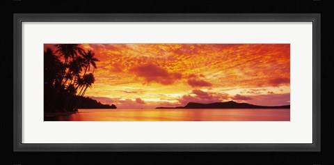 Framed Sunset, Huahine Island, Tahiti Print