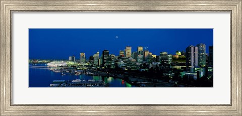 Framed Evening skyline Vancouver British Columbia Canada Print
