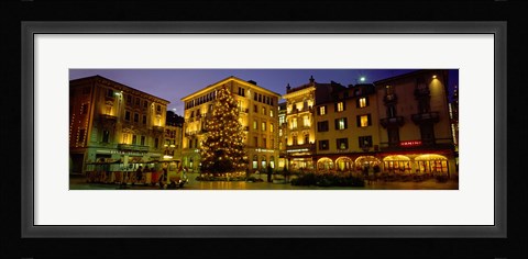 Framed Low Angle View Of Buildings, Piazza Della Riforma, Lugano, Switzerland Print