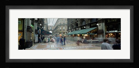 Framed Large group of people on the street, Milan, Italy Print