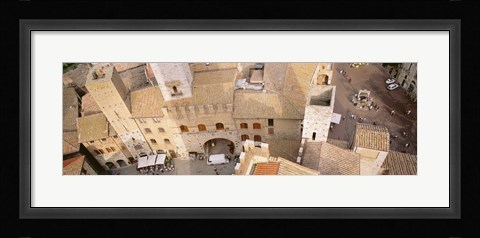 Framed High angle view of houses, San Gimignano, Tuscany, Italy Print