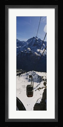Framed High angle view of an overhead cable car, Jungfrau, Bernese Oberland, Swiss Alps, Switzerland Print