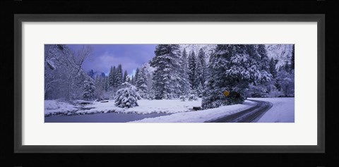 Framed Winter Road, Yosemite Park, California, USA Print