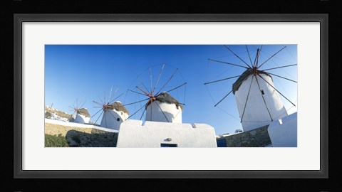 Framed Windmills Santorini Island Greece Print
