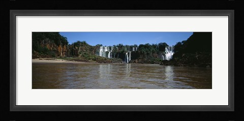 Framed Waterfall in a forest, Iguacu Falls, Iguacu National Park, Argentina Print
