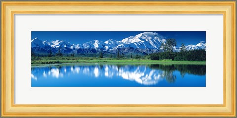 Framed Mt McKinley and Wonder Lake Denali National Park AK Print