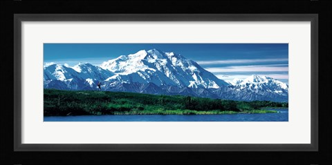 Framed Snow covered mountain in Denali National Park AK Print