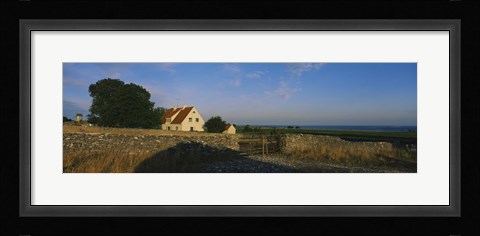 Framed Detached house near the ocean, Faro, Sweden Print