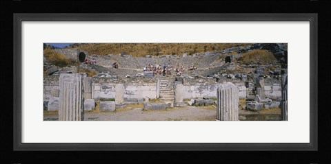Framed Tourists In A Temple, Temple Of Hadrian, Ephesus, Turkey Print
