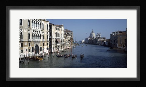 Framed Gondolas in a canal, Grand Canal, Venice, Veneto, Italy Print