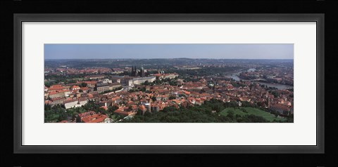 Framed Aerial view of a cityscape, Prague, Czech Republic Print