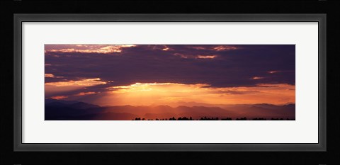 Framed Sunset over Rocky Mts from Daniels Park  CO USA Print