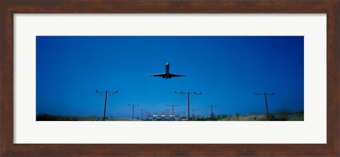 Framed Airplane landing Philadelphia International Airport PA USA Print