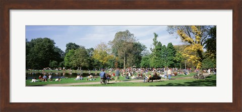 Framed People Relaxing In The Park, Vondel Park, Amsterdam, Netherlands Print