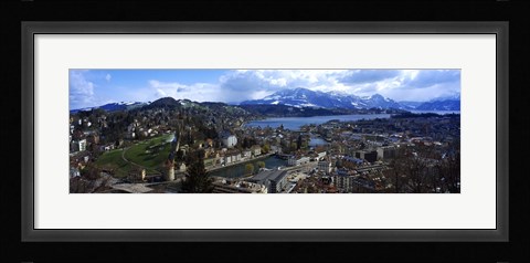 Framed High angle view of a city, Chateau Gutsch, Lucerne, Switzerland Print