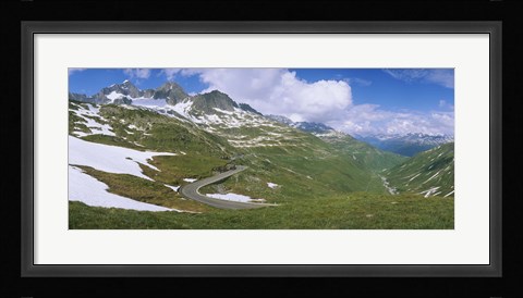 Framed High angle view of a road passing through mountains, Grimsel Pass, Switzerland Print