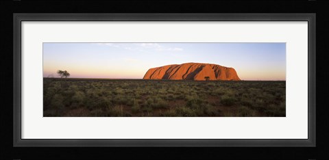 Framed Landscape with sandstone formation at dusk, Uluru, Uluru-Kata Tjuta National Park, Northern Territory, Australia Print