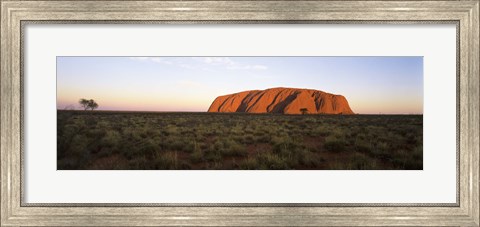 Framed Landscape with sandstone formation at dusk, Uluru, Uluru-Kata Tjuta National Park, Northern Territory, Australia Print