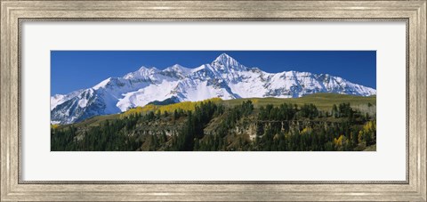 Framed Snowcapped mountains on a landscape, Wilson Peak in autum, San Juan Mountains, near Telluride, Colorado Print