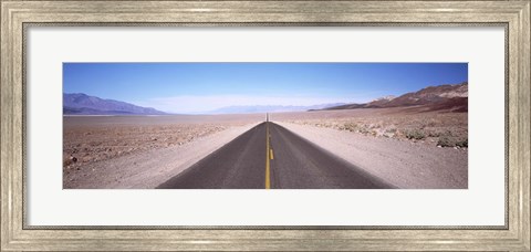 Framed USA, California, Death Valley, Empty highway in the valley Print