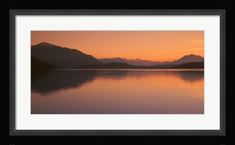 Framed Lake Zug in the Evening Mt Rigi &amp; Mt Pilatus  Switzerland Print
