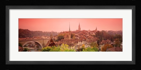 Framed Dusk Bern Switzerland Print