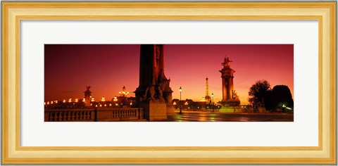 Framed France, Paris, Pont Alexandre III at dusk Print