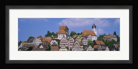 Framed Buildings on a hill, Altensteig, Black Forest, Germany Print