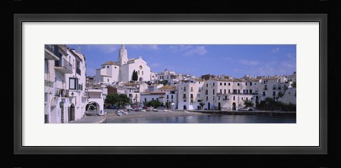 Framed Buildings On The Waterfront, Cadaques, Costa Brava, Spain Print
