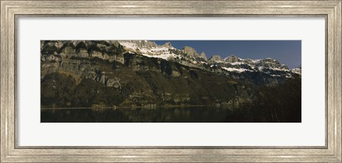 Framed Lake on mountainside, Lake Walensee, Zurich, Canton Of Zurich, Switzerland Print