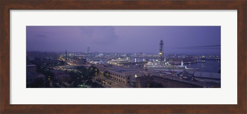 Framed Barcelona, Spain at Dusk Print