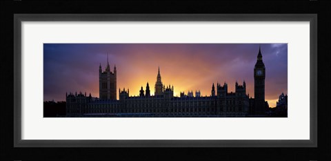 Framed Sunset Houses of Parliament &amp; Big Ben London England Print