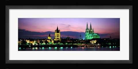 Framed Cityscape At Dusk, Cologne, Germany Print