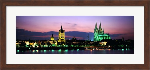 Framed Cityscape At Dusk, Cologne, Germany Print