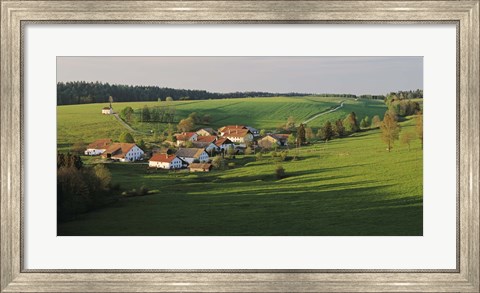 Framed Switzerland, Jura Mountains, La Bosse, High angle view of cottages in a valley Print