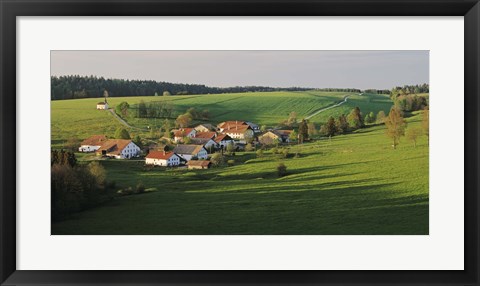 Framed Switzerland, Jura Mountains, La Bosse, High angle view of cottages in a valley Print