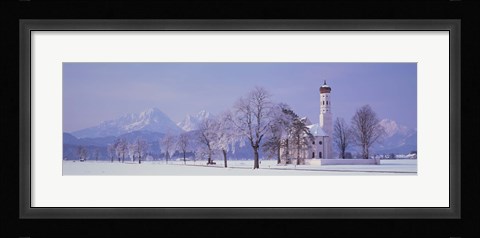 Framed Winter St Coloman Church Schwangau Germany Print