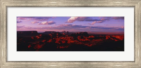 Framed Rock formations on a landscape, Monument Valley Tribal Park, Monument Valley, San Juan County, Arizona, USA Print