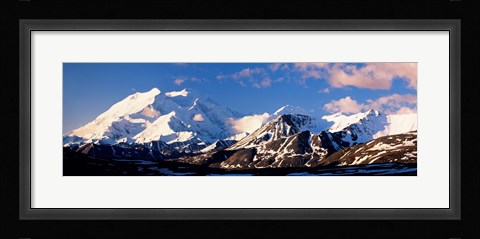 Framed Mountain covered with snow, Alaska Range, Denali National Park, Alaska, USA Print