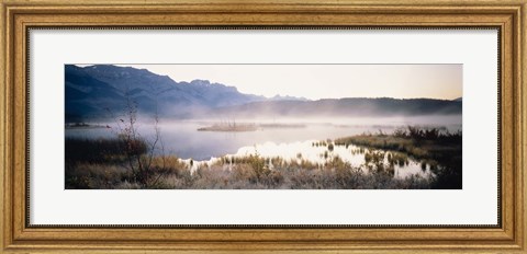 Framed Lake with mountains in the background, Canadian Rockies, Alberta, Canada Print