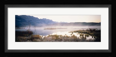 Framed Lake with mountains in the background, Canadian Rockies, Alberta, Canada Print