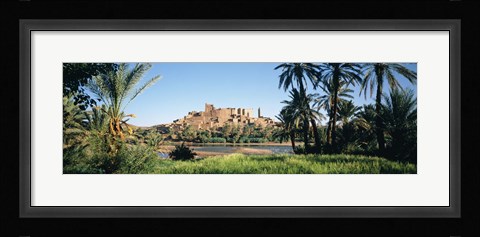 Framed Palm trees with a fortress in the background, Tiffoultoute, Ouarzazate, Marrakesh, Morocco Print