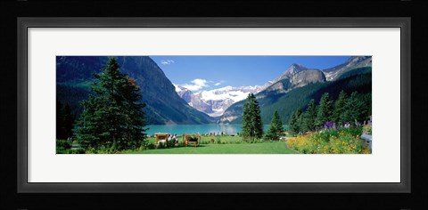 Framed Shore of Lake Louise, Banff National Park, Alberta, Canada Print