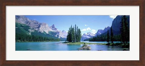Framed Maligne Lake Near Jasper, Alberta, Canada Print