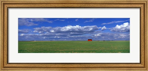Framed Field And Barn, Saskatchewan, Canada Print