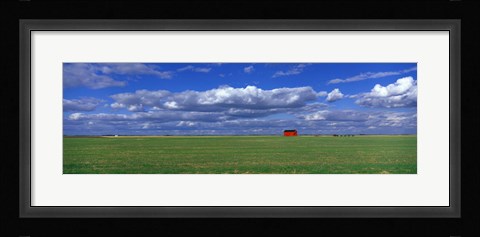 Framed Field And Barn, Saskatchewan, Canada Print